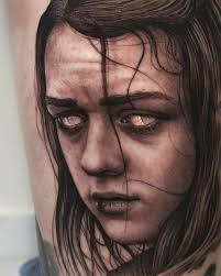 A R Y A . . #tattoo #juegodetronos #gameofthrones #arya #aryastark #darkart  #face #thebestspaintattooartists #inkedmag #bng #bngtattoo #realistictattoo  #ink #fanart #stark @maisie_williams #maisiewilliams #radtattoos @ Pol  Tattoo Studio Jerez