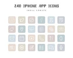 240 Ios 14 App Icons Pack 40 Apps In 6 Colors Aesthetic Muted Pastels Iphone Icons Iphone App Covers Instant Download Iphone Apps Iphone Icon App Icon