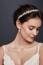 Pearl And Crystal Floral Ribbon Headband David S Bridal Vintage Wedding Hair Ribbon Headbands Updo With Headband