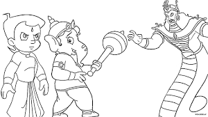 Accompanied by lord ganesha, chhota bheem utilizes his supernatural strength to save dholakpur from evil and jeopardy. Chotta Bheem Coloring Pages 55 Images Free Printable