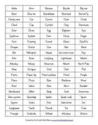 This is especially true if you're looking for random pictionary words so you can play the game. List Of Pictionary Words Medium Difficulty Crafty 2 Cute766