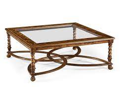 Jonathan charles biedermeier style dining table. Square Oyster Coffee Table Glass Top 52
