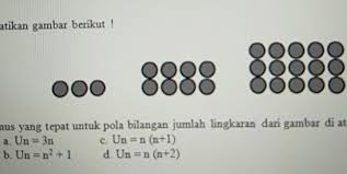 Bukan tanya angka finall…tapi tanya bagaimana caranya. Perhatikan Gambar Berikut Rumus Yang Tepat Untuk Pola Bilangan Jumlah Lingkaran Dari Gambar Di Atas Brainly Co Id