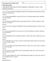 Practice Applying Compound Interest Formulas With These Word Problems Word Problems Word Problem Worksheets Compound Interest Math