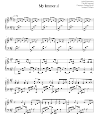 My immortal lyrics performed by evanescence: Evanescence My Immortal Sheet Music For Piano Solo Musescore Com