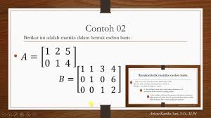 We did not find results for: Matriks Eselon Baris Tereduksi Aljabar Linier Dosen Pengampu Bu Ariesta Kartika S Youtube