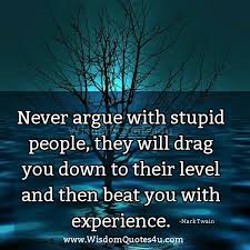 And i'm not sure about the universe. Never Argue With Stupid People Wisdom Quotes 4 U Stupid People Stupid Quotes Never Argue With Stupid People