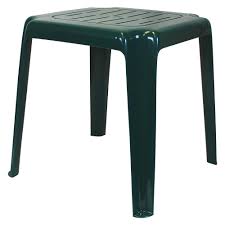 Emsco 17 In Hunter Green Stackable Slotted Plastic Outdoor Side Table 96636 1 The Home Depot Outdoor Side Table Outdoor End Tables Simple Coffee Table