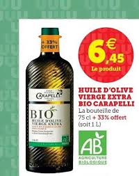 Offre Huile D Olive Vierge Extra Bio Carapelli Chez Super U