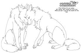 Wolf coloring page with few details for kids. Anime Wolves In Love Drawings