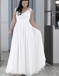New Casual Beach Plus Size Wedding Dress V Neck Sleeveless Lace Chiffon Floor Leng Wedding Dresses Plus Size Summer Wedding Dress Beach Plus Size Wedding Gowns