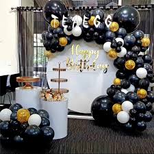 Black and gold wedding filled with confetti and champagne. 190pcs Adult 30th Happy Birthday Party Decorations Balloon Supplies Black Gold Confetti Transparent Balloons Background Decor Ballons Accessories Aliexpress