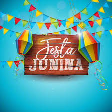Festa Junina Illustration With Party Flags And Paper Lantern On Blue Background Vector Br Em 2020 Bandeirinhas Para Festa Festa Png Molduras Para Convites De Casamento