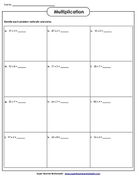 This series of worksheets differentiates for three levels of understanding. Multiplication Worksheets 2 Digit Times 1 Digit