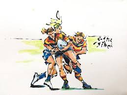 Rugby Original Painting Girls Rugby Artwork Womens Rugby Etsy Original Paintings Girls Wall Art Artwork