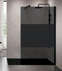 Paroi De Douche Fixe Kuadra H Fume Bande Noire Novellini Paroi De Douche Paroi Douche Verre Paroi De Douche Fixe