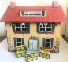 Vtg Tootsie Toy 12 Doll House W Built Rite Cardboard Furniture 1927 Dollhouse Tootsietoy Doll House Cardboard Furniture Cardboard