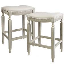 Barton Classic Isabel 28 5 In Beige Backless Counter Saddle Stool Set Of 2 Wood In 2020 Backless Bar Stools Stool Bar Stools