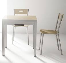 Extension, siembre en laminado gris metálizado. Mesa De Cocina Extensible Domino 70x70 Cancio Marmoles Goama