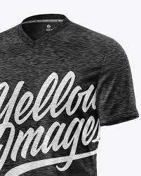 Download Melange Men S V Neck T Shirt Mockup In Apparel Mockups On Yellow Images Object Mockups