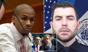 Career criminal Guy Rivera pleads not guilty to murdering NYPD officer  Jonathan Diller in front of victim's teary family and colleagues