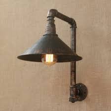 Industrial Wall Light E27 Led With Metal Shade Loft Arc Pipe Fixture Arm Beautifulhalo Com
