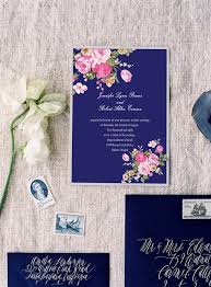 Royal Blue And Pink Floral Vintage Wedding Invitations Vintage Wedding Invitations Wedding Invitations Wedding Cards