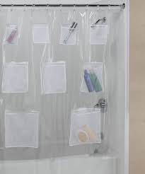 Creative Bath Pockets Shower Curtain Clear Vinyl Shower Curtains Creative Bath Bathroom Makeover