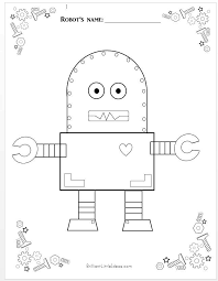 5 Free Robot Color Pages For Kids Free Printable Robot Theme Fun Friday Print Your Co Printables Free Kids Kids Colouring Printables Robots Illustration Kids