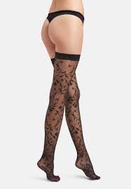 Stützstrümpfe … haben keine medizinische wirkung. Wolford Florina Stay Up Halterlose Strumpfe Mit Blumen Muster Schwarz Body Strumpf