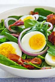 Bacon Egg And Spinach Salad Recipe With Sugar Vinegar Worcestershire Sauce Ketchup Onion And Hard Wilted Spinach Salad Hot Bacon Dressing Spinach Salad