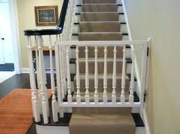 No drilling required on square banisters. Top Of Stairs Baby Gate No Drill In 2020 Banister Baby Gate Diy Baby Gate Baby Gate For Stairs