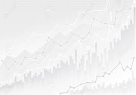 Abstract Financial Chart With Trend Line Graph And Numbers In