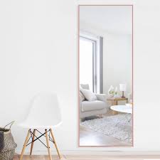 It's up to what fits best in your space and how large of a mirror you want or can afford. Amazon Com Neutype 65 X22 Full Length Mirror Standing Hanging Or Leaning Against Wall Large Rectangle Bedro Full Length Floor Mirror Floor Mirror Home Decor