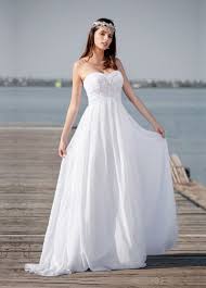 Simple Strapless Sweetheart Lace Appliques Chiffon Beach Wedding Dress Chiffon Wedding Dress Beach Wedding Dresses Strapless Beach Wedding Dress