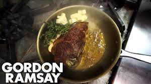Add butter, a few cloves of garlic, rosemary and thyme to the pan chef gordon ramsay cooks up a delicious new york prime steak. Gordon Ramsay S Top 10 Tips For Cooking The Perfect Steak Youtube