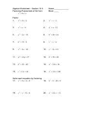 Factoring x^2 + bx + c worksheet. Factoringpacket3 5 X2 Bx C Factor 1 X2 3x 2 Name Block 2 X2 X 2 3 X2 X 6 4 A2 A 12 5 A2 2a 35 6 B2 8b 16 7 B2 7b 8 8 Y2 Y 6 9 X2 4 X 45 10 Y2 8y 15 Course Hero