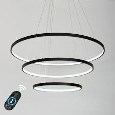 3 Lights Circular Pendant Light Chandelier Lighting Lamp Ambient Light Dimmable Remote Control Modern Led Lighting Circular Pendant Light Pendant Lights Chandeliers