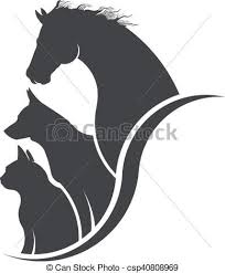 Clip Art Vector Of Horse Dog Cat Animal Lover Illustration Csp40808969 Search Clipart Illustration Drawings And Eps Ve Horse Silhouette Pets Cats Horses