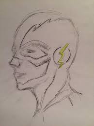 On the head outline the lines of symmetry of the face that must intersect in the center of the face (near the bridge of the nose). Sketch Of The Flash The Flash Amino