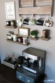 Pemberly row 32 farmhouse sliding barn door wood accent chest home coffee station buffet storage cabinet in white oak. How To Create A Diy Coffee Station At Home Making Manzanita