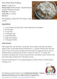 Kozy Shack Rice Pudding Copykat Recipes Recipe Rice Pudding Kozy Shack Rice Pudding Pudding Recipes