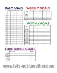 New Year Goal Setting Tips Free Printable Goal Charts
