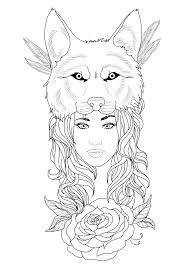 Tattoo Design Wolf Girl By Chronokhalil On Deviantart Wolf Girl Tattoos Wolf Tattoos Drawings