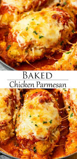 Baked Chicken Parmesan Mozzarella Stuffed In 2020 Chicken Parmesan Recipes Easy Chicken Dinner Recipes Chicken Parmesan Recipe Baked