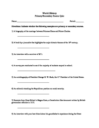 They also have their respective pros and cons. Primary And Secondary Source Worksheet By Brythe Blankenship Tpt