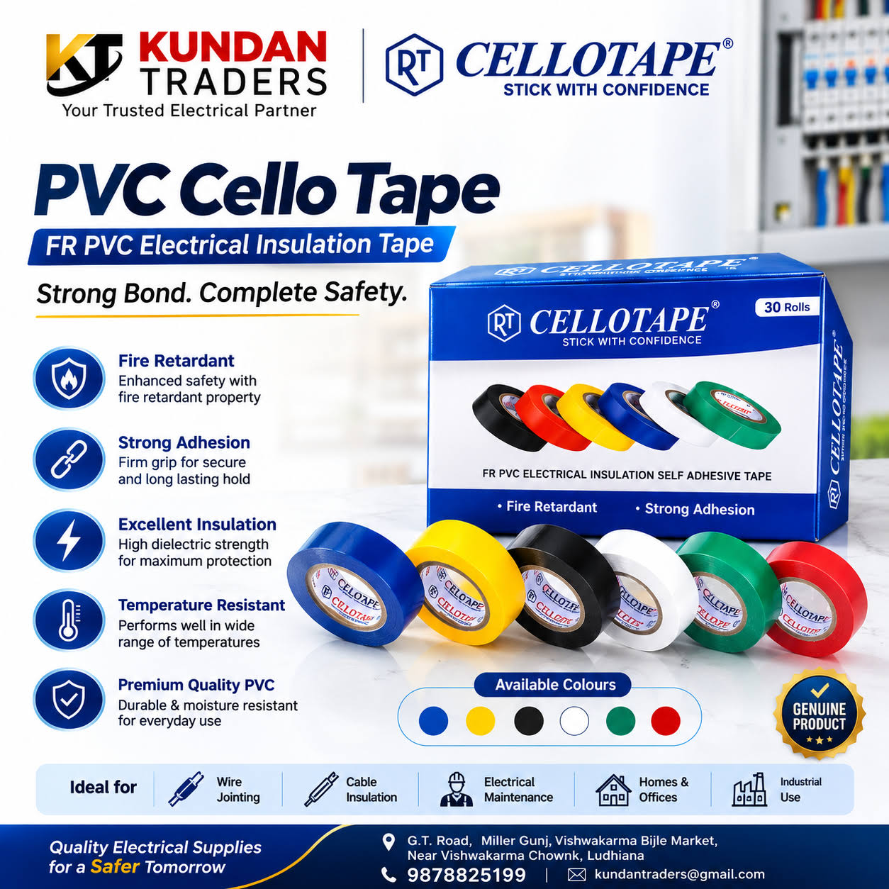 Cellotape FR PVC Electrical Insulation Self-Adhesive Tape