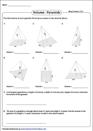 Volume Of A Pyramid Worksheets Mixed Review Pyramids Volume Composite Shapes