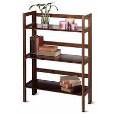 Winsome Wood 94896 3 Tier Walnut Stackable Folding Book Shelf Walmart Com Stackable Shelves Shelves Bookcase