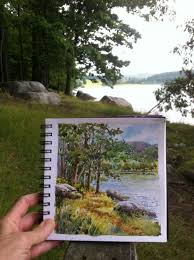 How to paint a southwest desert scene. Everyday Artist Step By Step Watercolor Lake Scene Watercolor Lake Scene Everyday Artist Step By Step Watercolor
